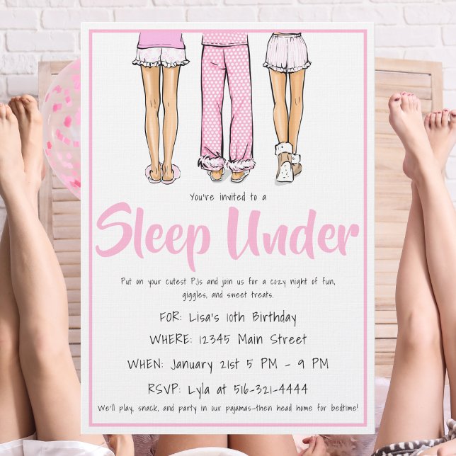 Convites Pijama da Moda para Dormir / Festa de Pijama para  (Criador carregado)