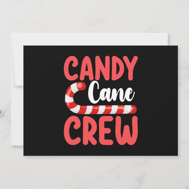 Convites Pijama Feriado da Família Candy Cane Crew (Frente)