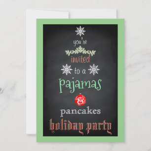 Convites Pijamas de Natal e Panquecas Festa em Família