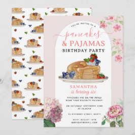 Convites Pijamas de Panquecas Festa de Aniversário Infantil