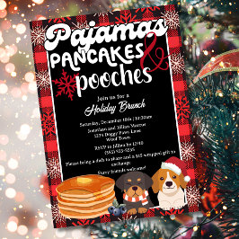 Convites Pijamas Panquecas e Cachorros Brunch de Natal