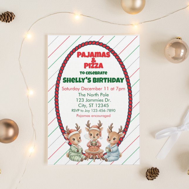 Convites Pijamas & Pizza, Aniversário do Renascer das Festa (Criador carregado)
