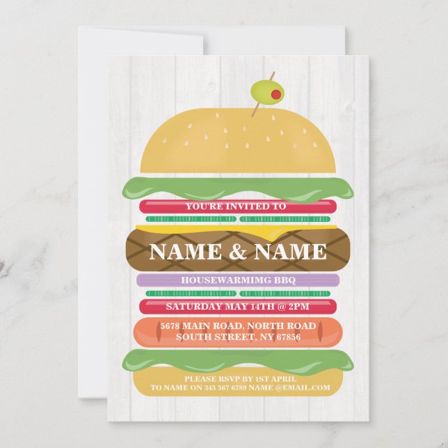 Convites Pilha de CHURRASCOS de Incêndio para Uso Doméstico (Frente)