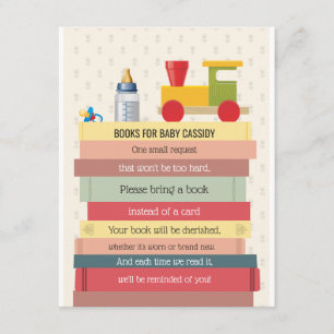 Convites Pilha de Livros Traga um Chá de fraldas de Livro