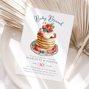 Convites Pilha de Panqueca de Brunch de Bebê Chá de Bebê Vi