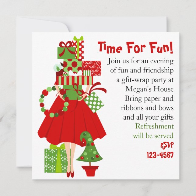 Convites Pilha de presentes impossível (Frente)