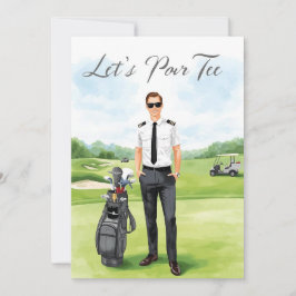Convites Pilot Aviation Industry Golfer at golf ball  