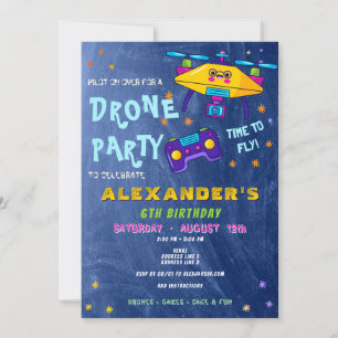 Convites Piloto de drone RC Racing Kawaii Aniversário