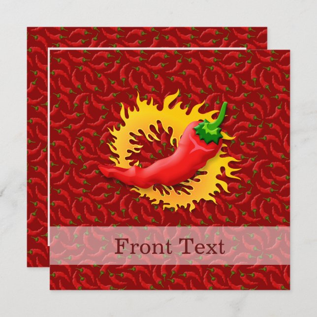 Convites Pimenta com chama (Frente/Verso)