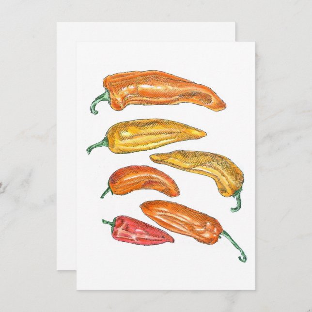 Convites Pimentos doces (Frente/Verso)