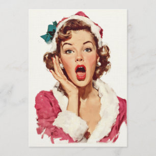 Convites Pin-Up de Natal Retro Surpreso
