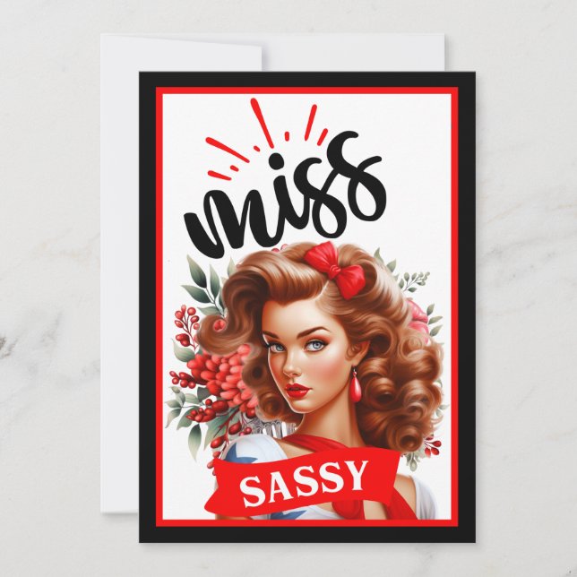 Convites Pin-up Fofo_ Senhorita Sassy (Frente)