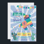 Convites Piñata Festa de aniversário Blue Fiesta Kids mexic<br><div class="desc">Piñata Festa de aniversário Blue Boys Fiesta convite mexicano. Simplesmente mude o texto para se adequar ao seu partido. Impressão traseiro incluído.</div>