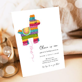 Convites Piñata Llama Garota Fiesta e Divertida Primeiro An