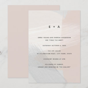 Convites Pincel Abstrato de Arte Moderno Enrola Casamento