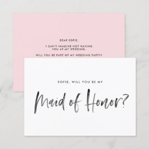 Convites Pincel Cor-De-Rosa Você Será Minha Madrinha de c