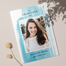 Convites Pinceladas | Foto Azul Feminina de Graduação