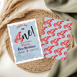 Convites Pinch Me, I'm One Lobster Boy 1st Birthday