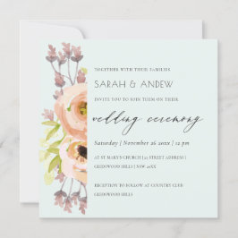 CONVITES PINCO ROMÂNTICO, PURA, CASAMENTO DE ESCRITE FLORAL