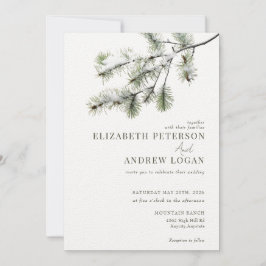 Convites Pine Branch | Casamento de Floresta de Inverno