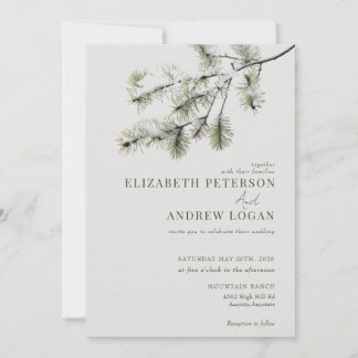 Convites Pine Branch | Casamento de Floresta de Inverno