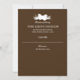 Convites Pine Cone Brown Information Card