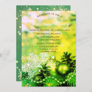 Convites Pine Cones Green - Bolas de Natal