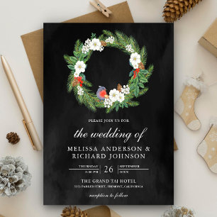 Convites Pine Sai Floral Fúria Negra Casamento de Natal