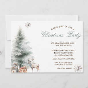 Convites Pine Tree apresenta a festa de Natal de Reindeer