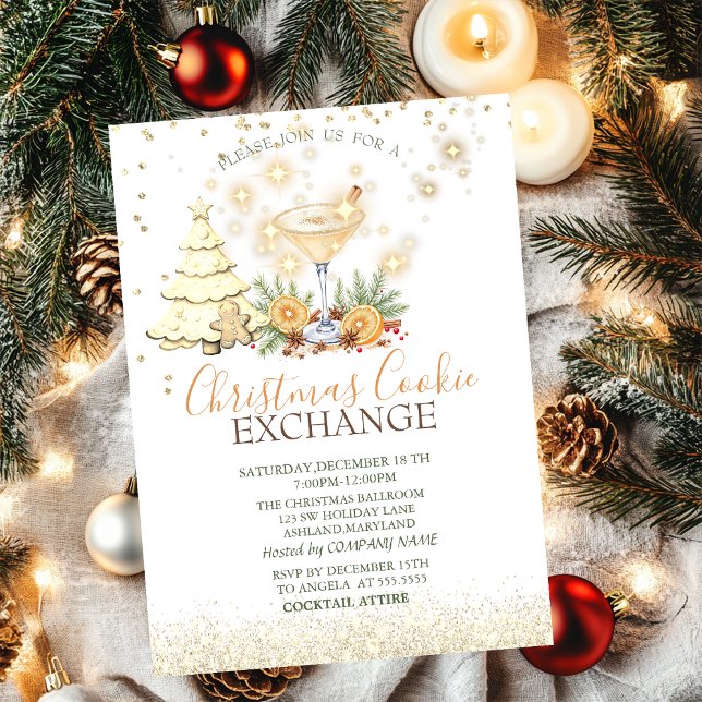 Convites  Pine Tree Gingerbread Cookies Cocktail Christmas (Criador carregado)