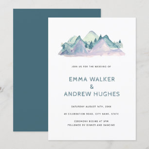 Convites Pine Tree Mountain Nature Woodland Casamento Verde