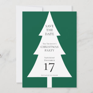 Convites Pine Tree Shape Christmas Green Salvar a Data