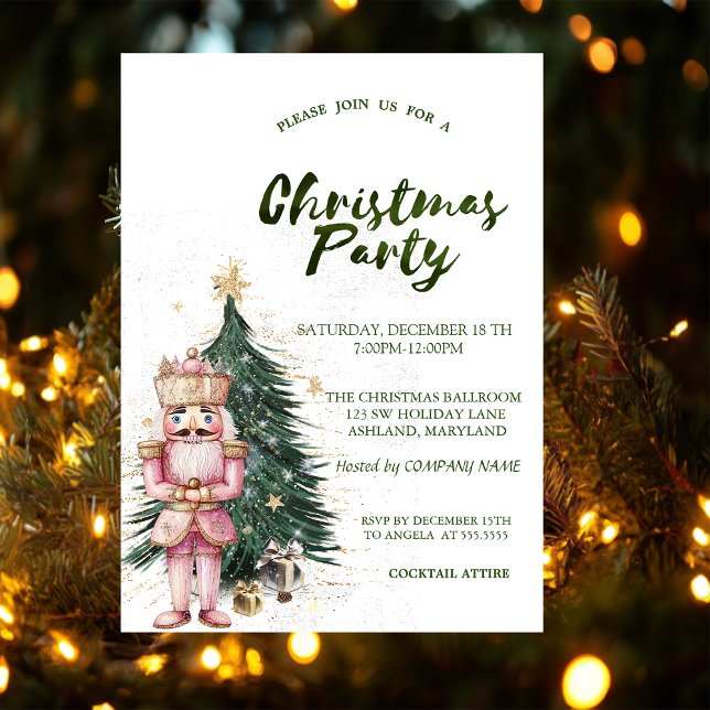 Convites Pine Tree Stars Nutcracker Companhia de Natal (Criador carregado)