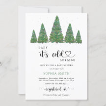 Pine trees Bebê está frio lá fora chá de bebê