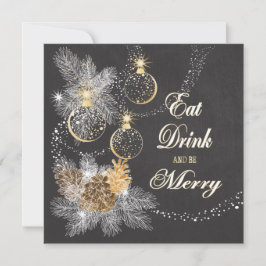 Convites Pinecone Ornament Chalkboard Natal