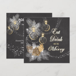 Convites Pinecone Ornament Chalkboard Natal