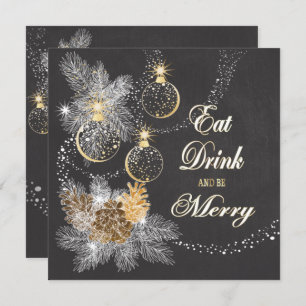 Convites Pinecone Ornament Chalkboard Natal