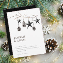 Pinecones Negros Góticos Stars Casamento de Natal