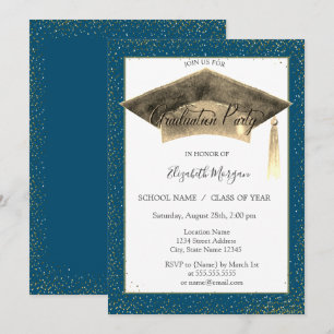 Convites Pingente de Borla de Capa de Formatura Dourado Con