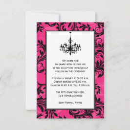 Convites Pingente de Casamento com Rolos de Cristal Rosa Pr