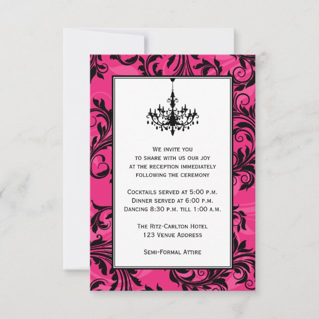 Convites Pingente de Casamento com Rolos de Cristal Rosa Pr (Frente)