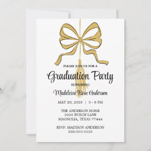 Convites Pingente de Formatura Preta com Dourado Caprichoso