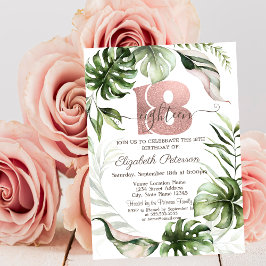 Convites Pingo de Brilho Dourado Rosa Aniversário de 18 Ano