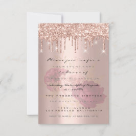 Convites Pingo de Brilho Rosa Dourado  Noivado Sweet 16 Mar