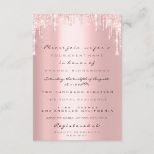 Convites Pingo de Brilho Rosa Dourado Rosa Casamento Doce 1