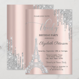 Convites Pingos de Prata, Diamantes Torre Eiffel Aniversári