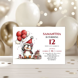 Convites Pinguim Caprichoso da Moda Aquarela aniversário de