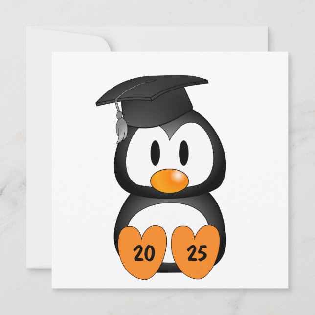 Convites Pinguim de Formatura Personalizável (Frente)
