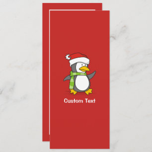 Convites Pinguim de Natal andando na neve