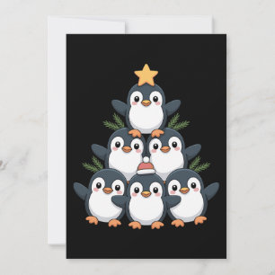 Convites Pinguim de Natal Árvore Estrela Papai Noel Chapéu 